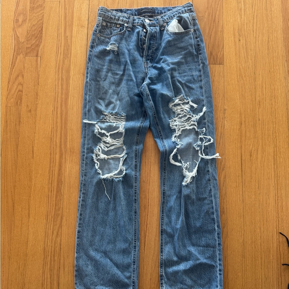 Aeropostale 90’s baggy Distressed Blue Jeans
